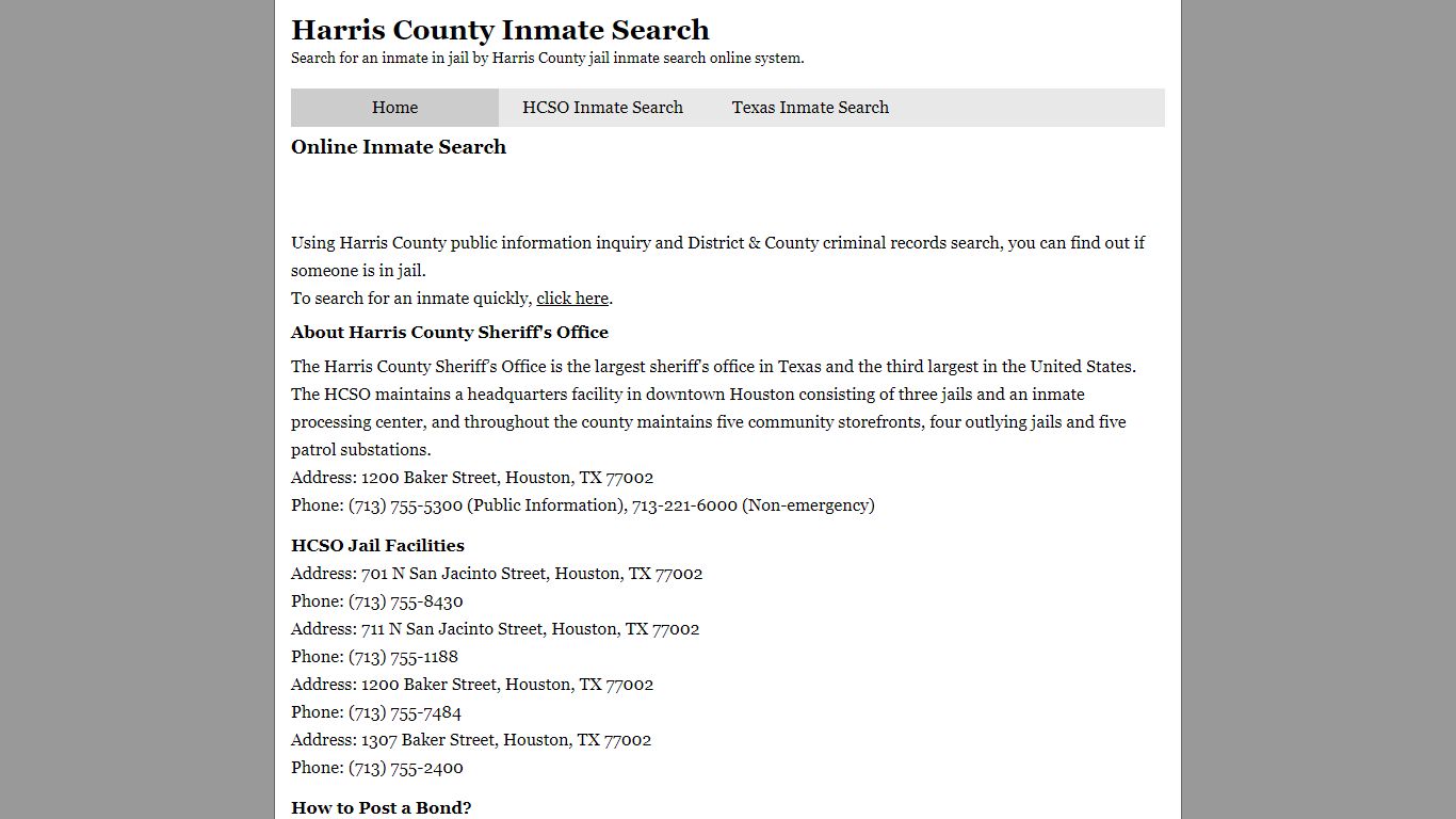 Harris County Inmate Search